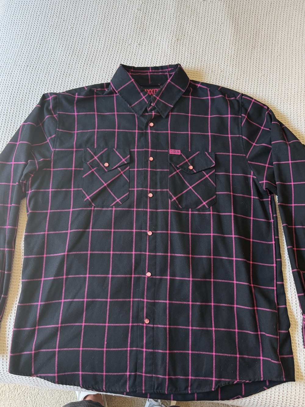 DIXXON “Hope” Flannel Black/Pink Windowpane Grid